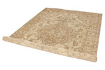 6x10 Ivory and Light Brown Turkish Overdyed Rug