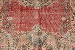 6x9 Red and Multicolor Turkish Overdyed Rug