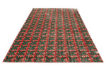 6x9 Red and Green Turkish Anatolian Rug