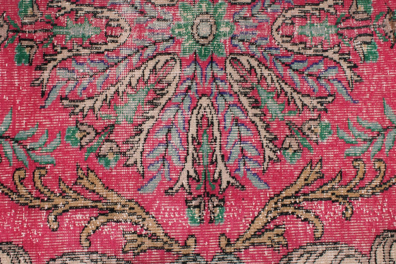 6x10 Pink and Multicolor Turkish Overdyed Rug