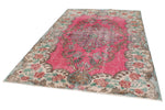 6x10 Pink and Multicolor Turkish Overdyed Rug