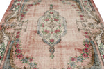 7x10 Rose and Light Blue Turkish Overdyed Rug