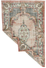 7x10 Rose and Light Blue Turkish Overdyed Rug