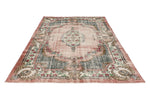 7x10 Rose and Light Blue Turkish Overdyed Rug