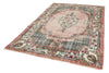 7x10 Rose and Light Blue Turkish Overdyed Rug