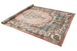 7x10 Rose and Light Blue Turkish Overdyed Rug