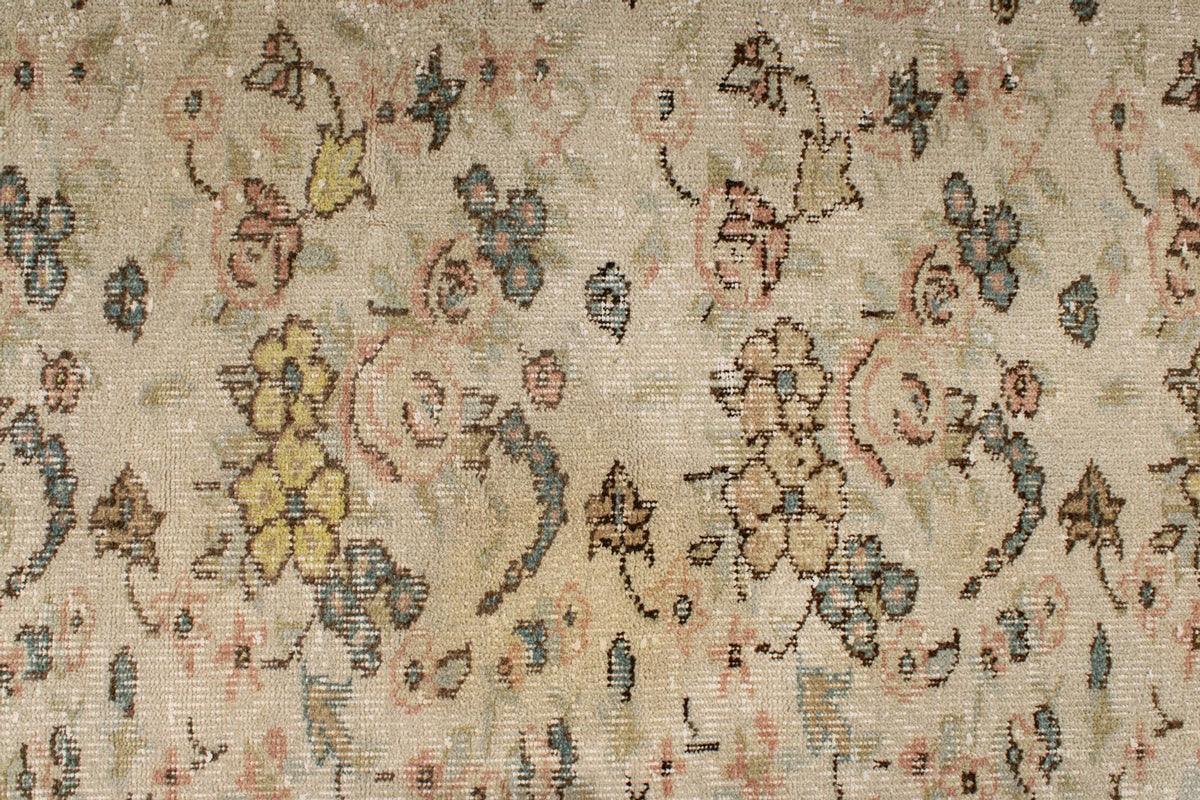 6x10 Ivory and Beige Turkish Overdyed Rug