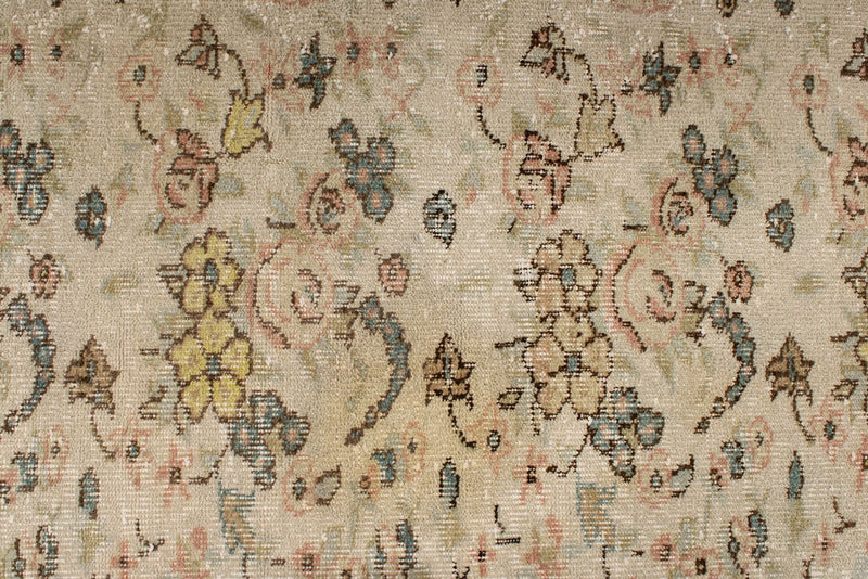 6x10 Ivory and Beige Turkish Overdyed Rug