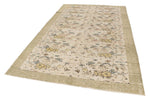 6x10 Ivory and Beige Turkish Overdyed Rug