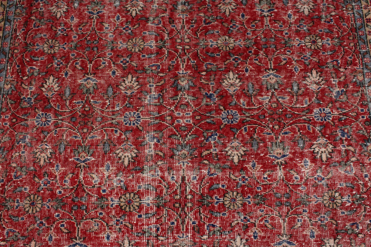 6x10 Red and Navy Modern Contemporary Rug