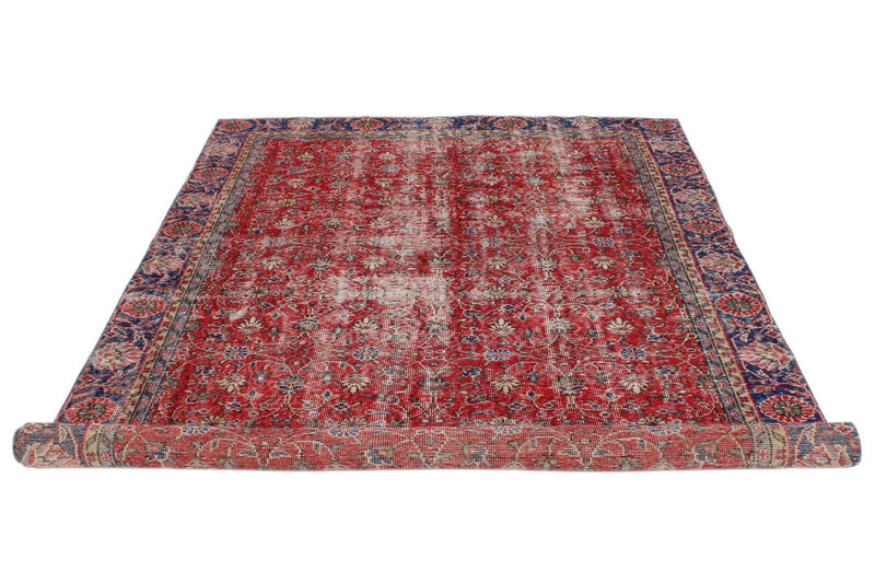 6x10 Red and Navy Modern Contemporary Rug