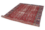 6x10 Red and Navy Modern Contemporary Rug