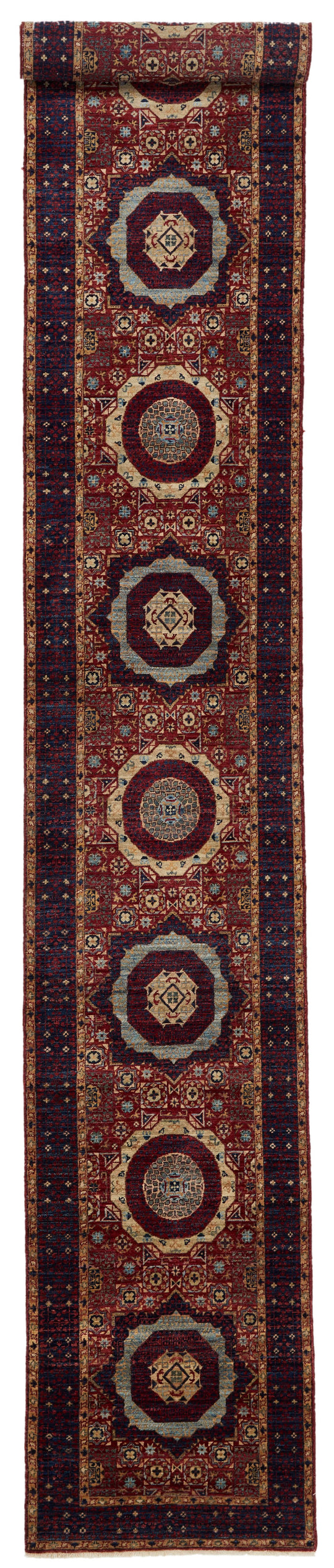 3x20 Burgundy and Navy Turkish Tribal Runner