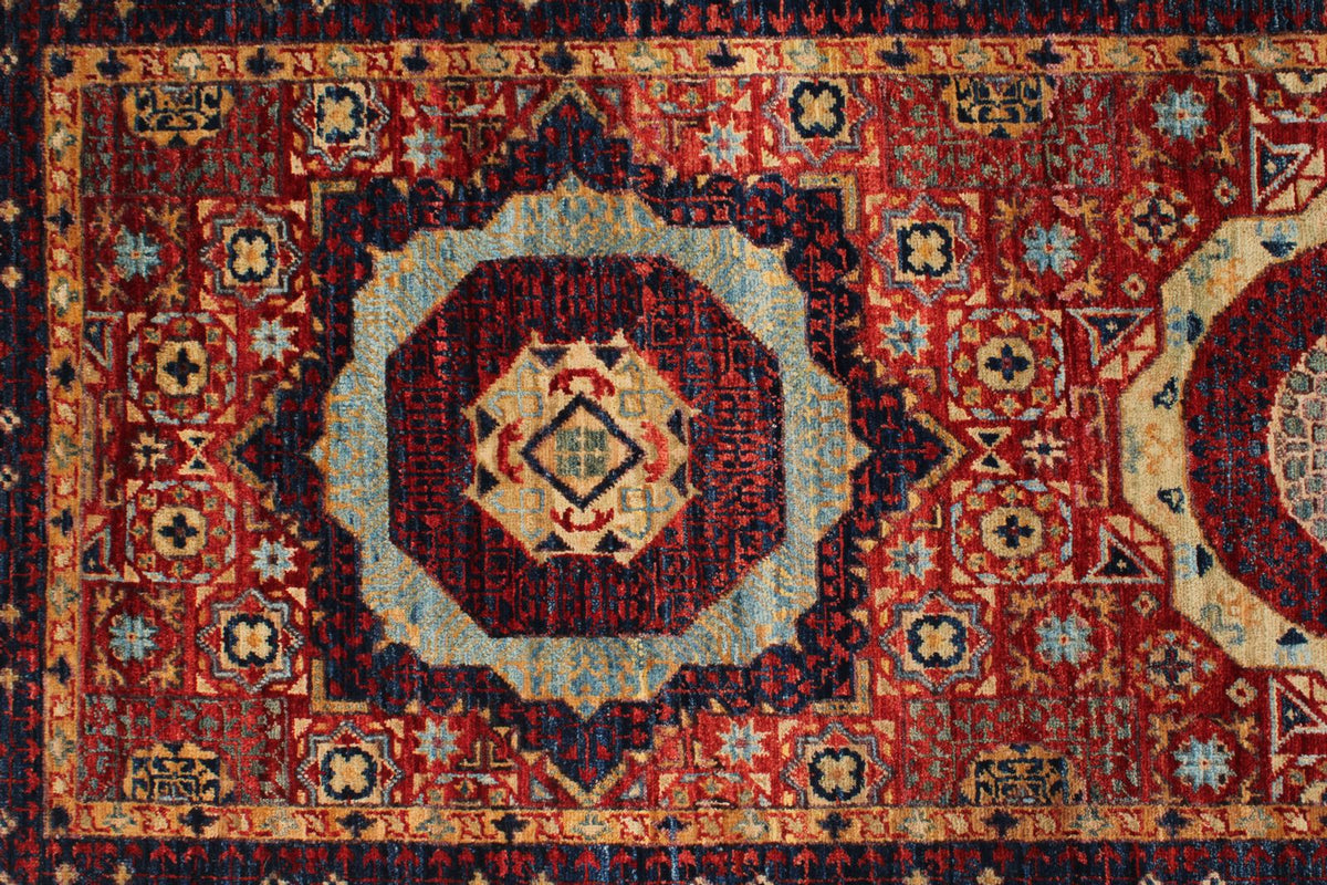 3x20 Burgundy and Navy Turkish Tribal Runner