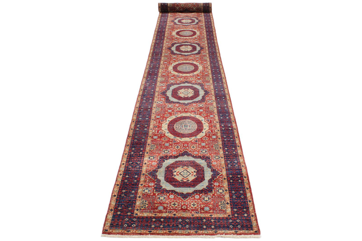 3x20 Burgundy and Navy Turkish Tribal Runner