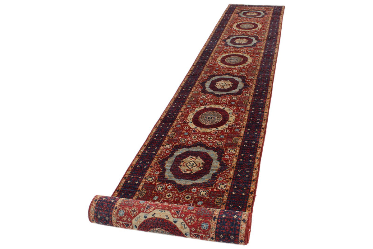 3x20 Burgundy and Navy Turkish Tribal Runner