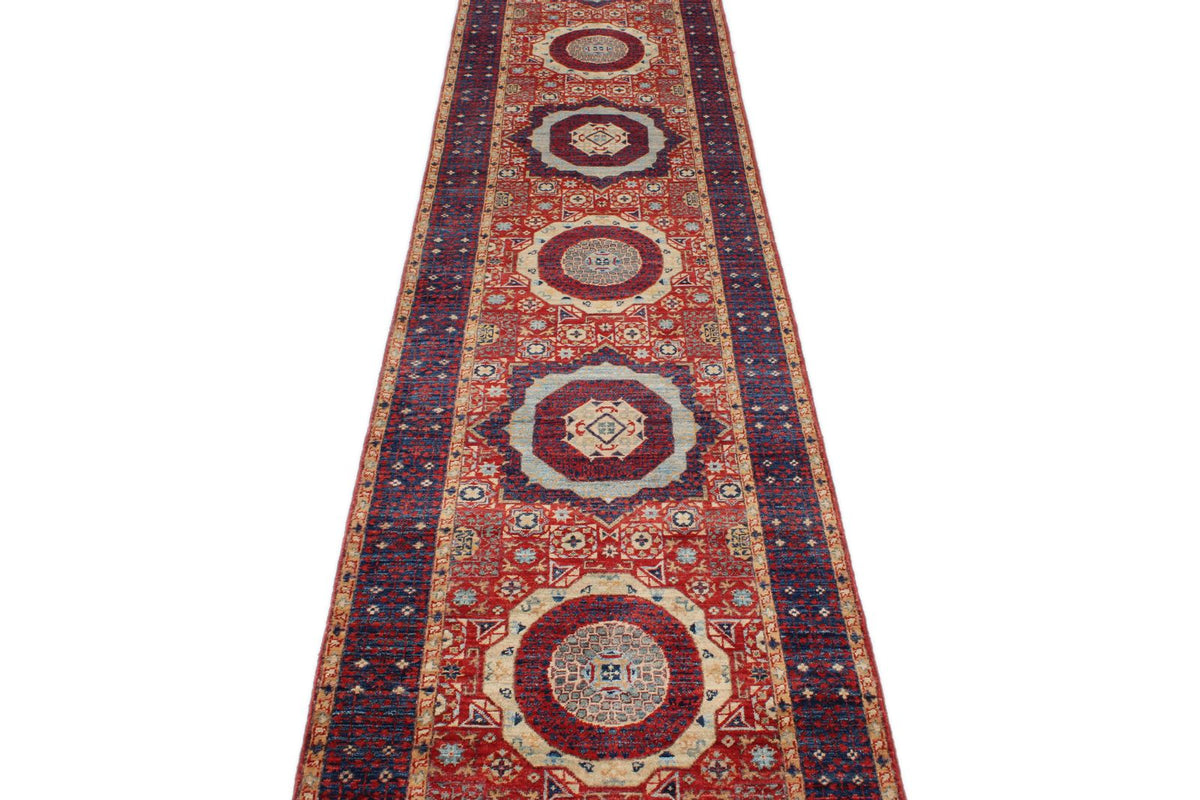 3x20 Burgundy and Navy Turkish Tribal Runner