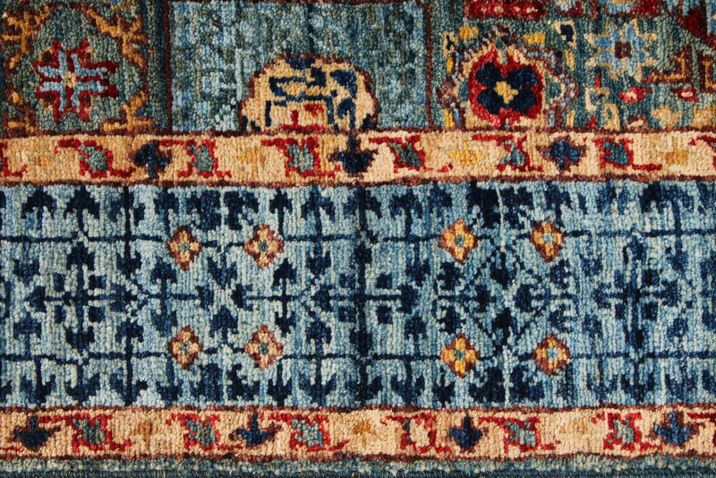 3x20 Green and Blue Turkish Tribal Runner