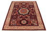 4x6 Red and Ivory Turkish Tribal Rug