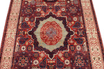 4x6 Red and Ivory Turkish Tribal Rug