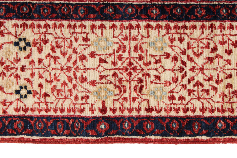 5x7 Red and Ivory Turkish Tribal Rug