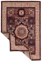 5x7 Red and Ivory Turkish Tribal Rug