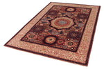 5x7 Red and Ivory Turkish Tribal Rug