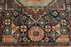 9x12 Navy and Beige Turkish Tribal Rug