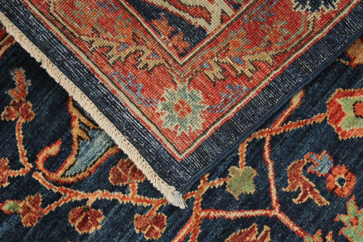 3x15 Navy and Rust Anatolian Traditional Runner