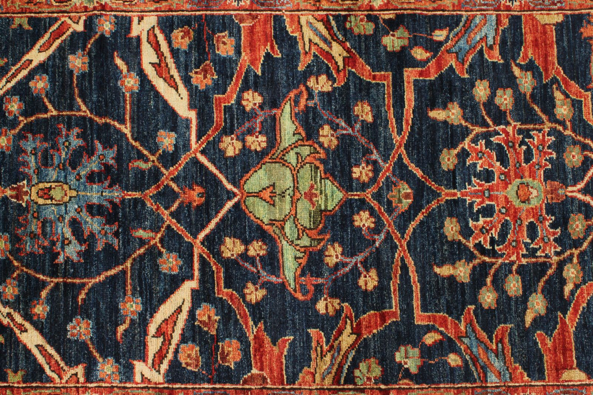 3x15 Navy and Rust Anatolian Traditional Runner