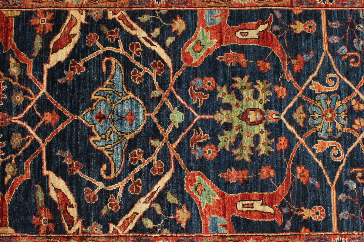 3x15 Navy and Rust Anatolian Traditional Runner