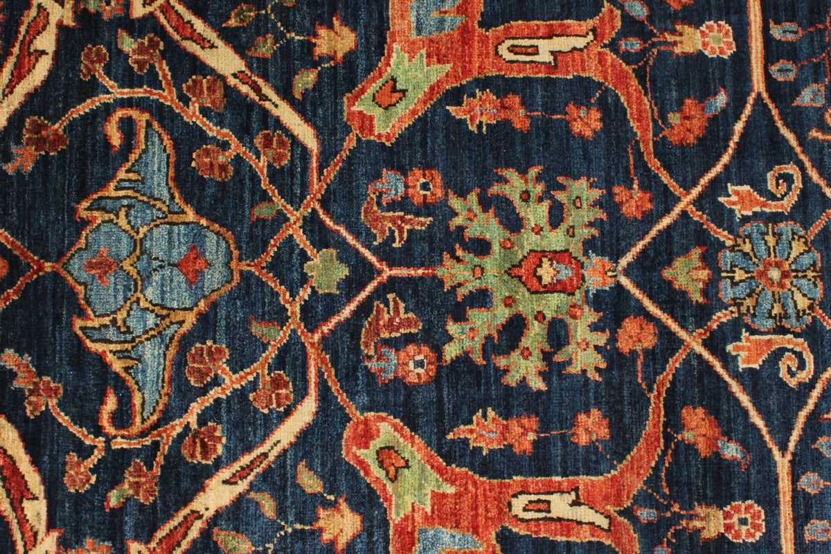 3x15 Navy and Rust Anatolian Traditional Runner