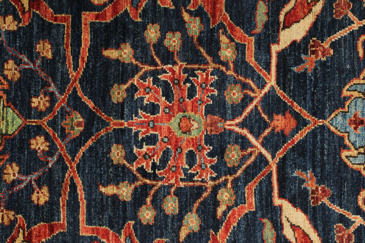 3x15 Navy and Rust Anatolian Traditional Runner
