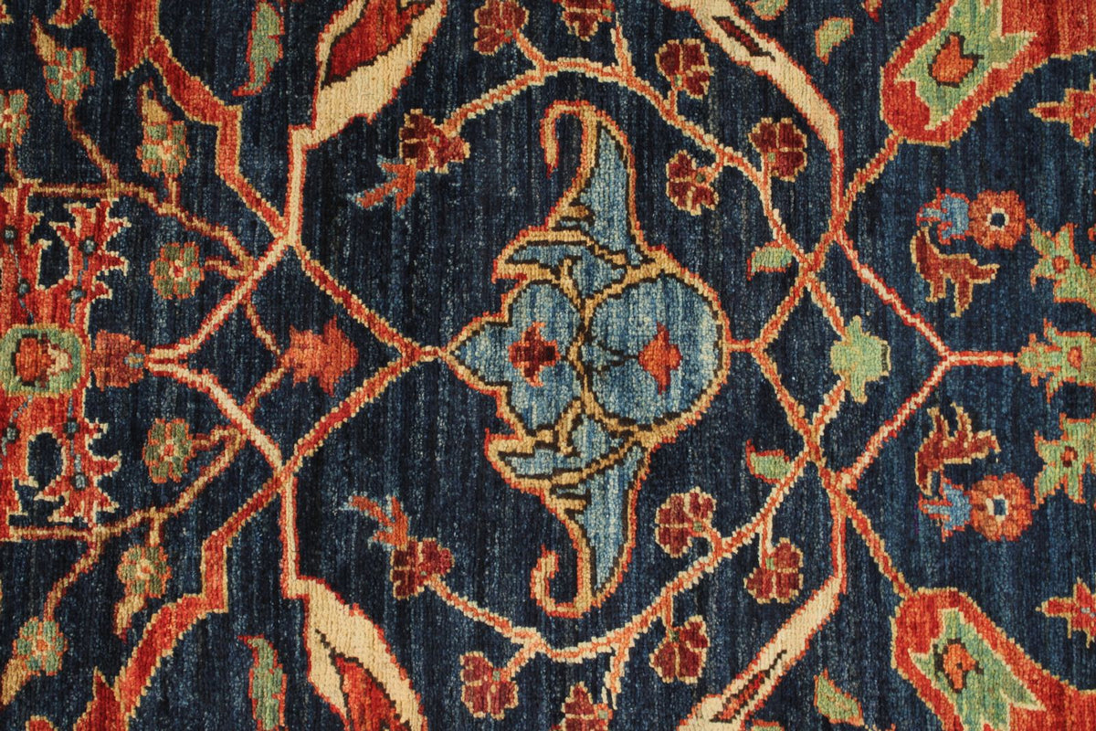 3x15 Navy and Rust Anatolian Traditional Runner