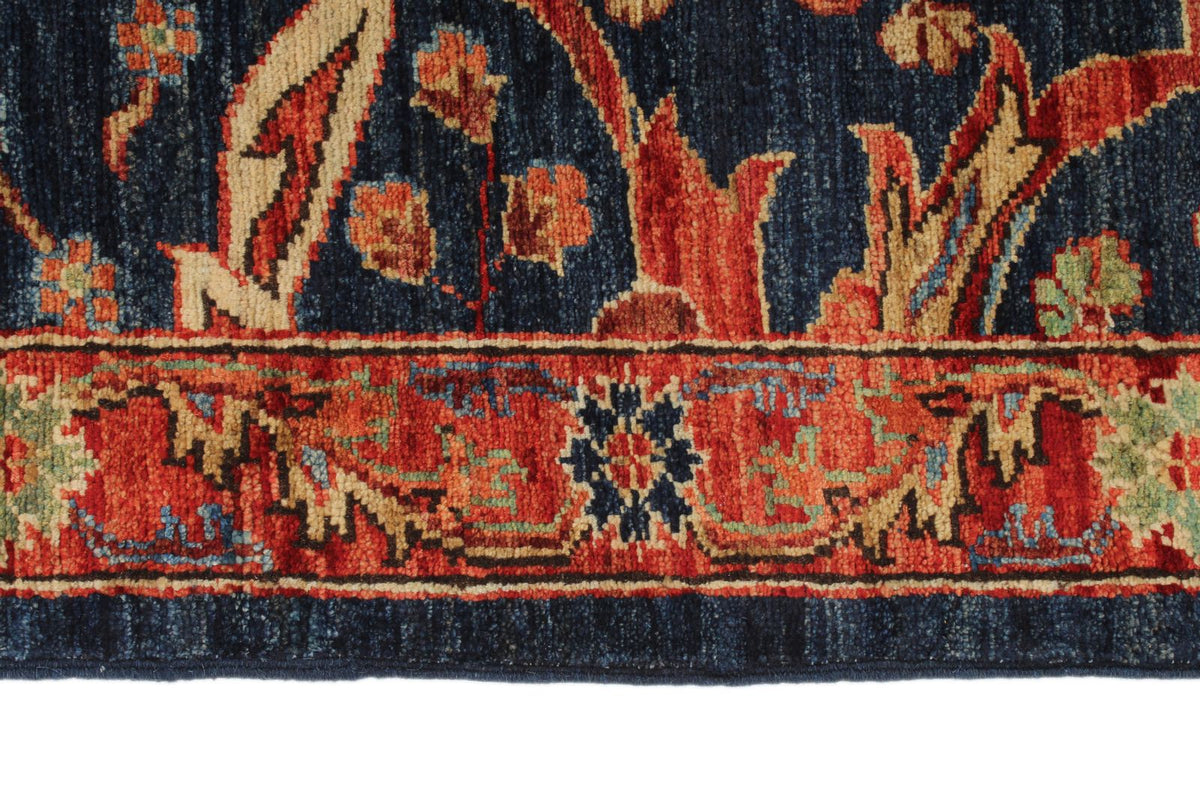 3x15 Navy and Rust Anatolian Traditional Runner