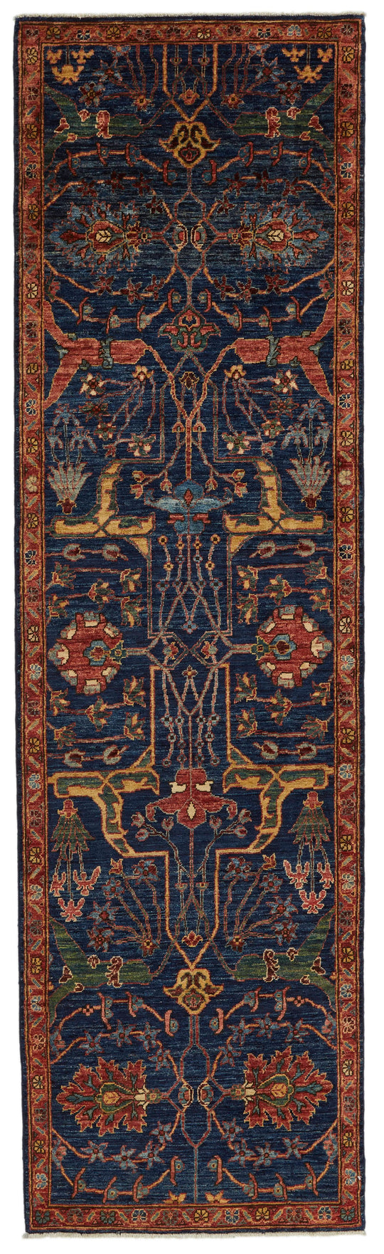3x10 Navy and Rust Anatolian Traditional Runner