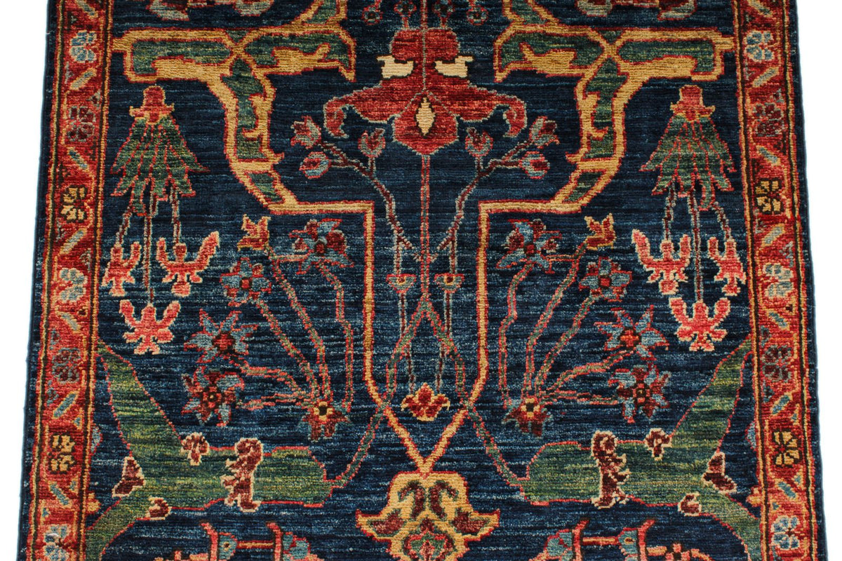 3x10 Navy and Rust Anatolian Traditional Runner
