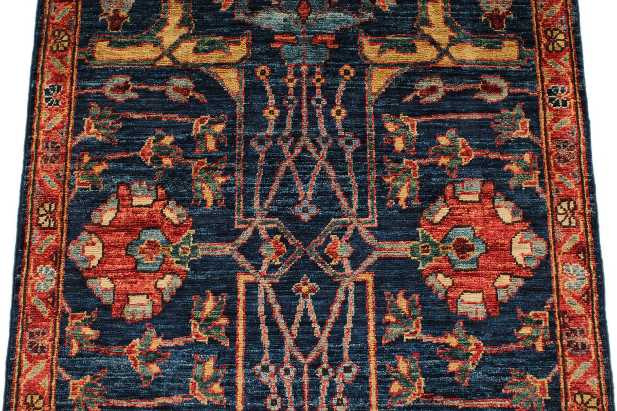 3x10 Navy and Rust Anatolian Traditional Runner