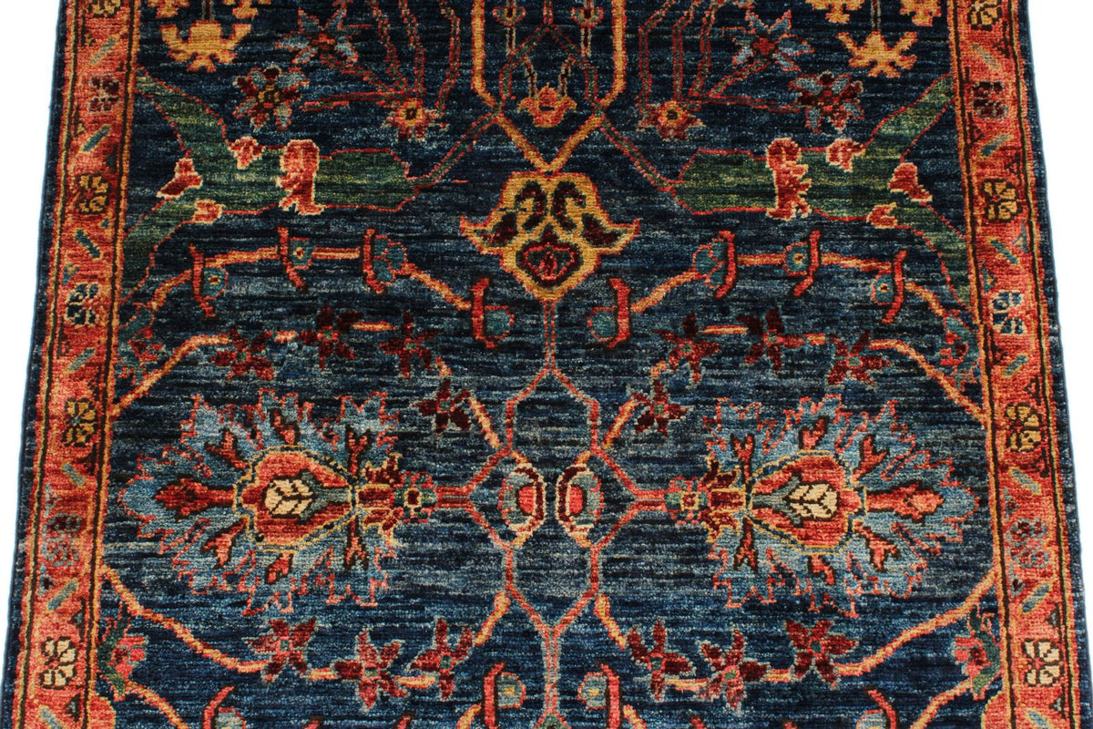 3x10 Navy and Rust Anatolian Traditional Runner