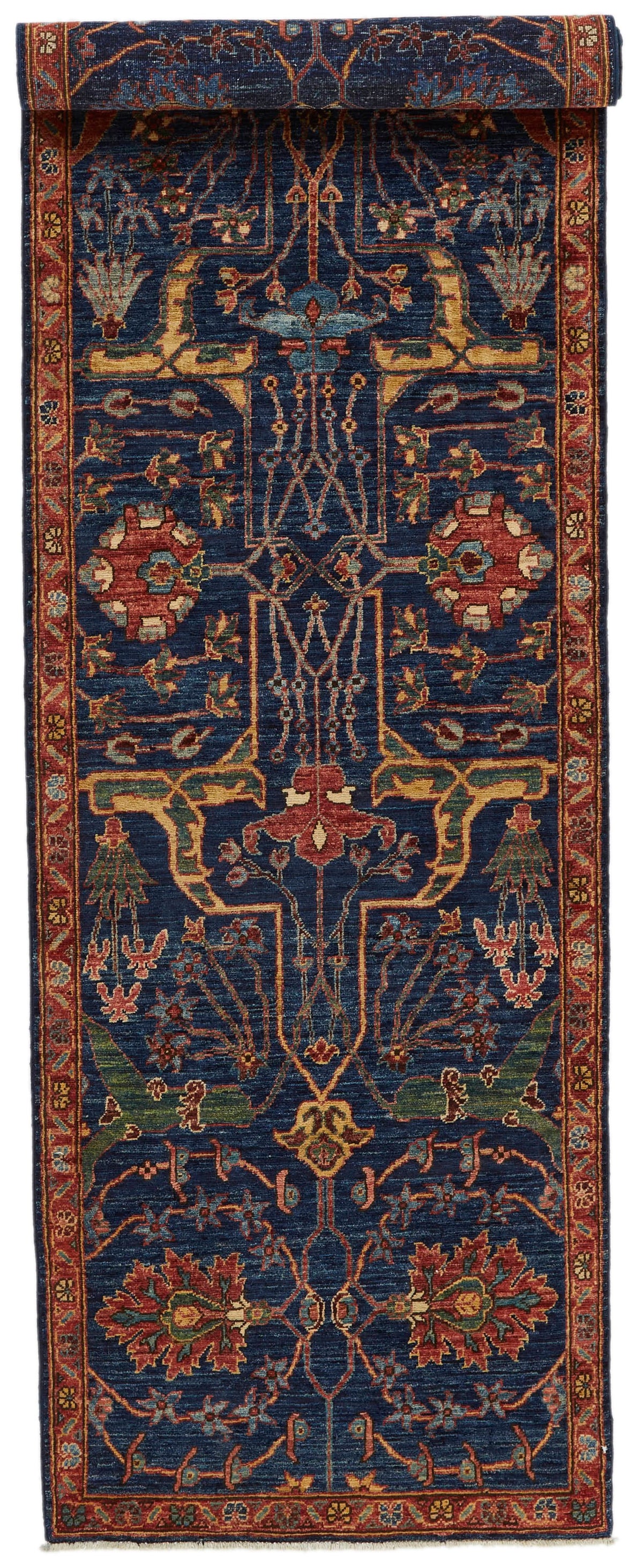 3x10 Navy and Rust Anatolian Traditional Runner