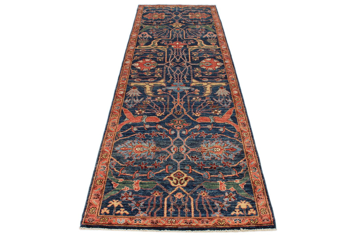3x10 Navy and Rust Anatolian Traditional Runner