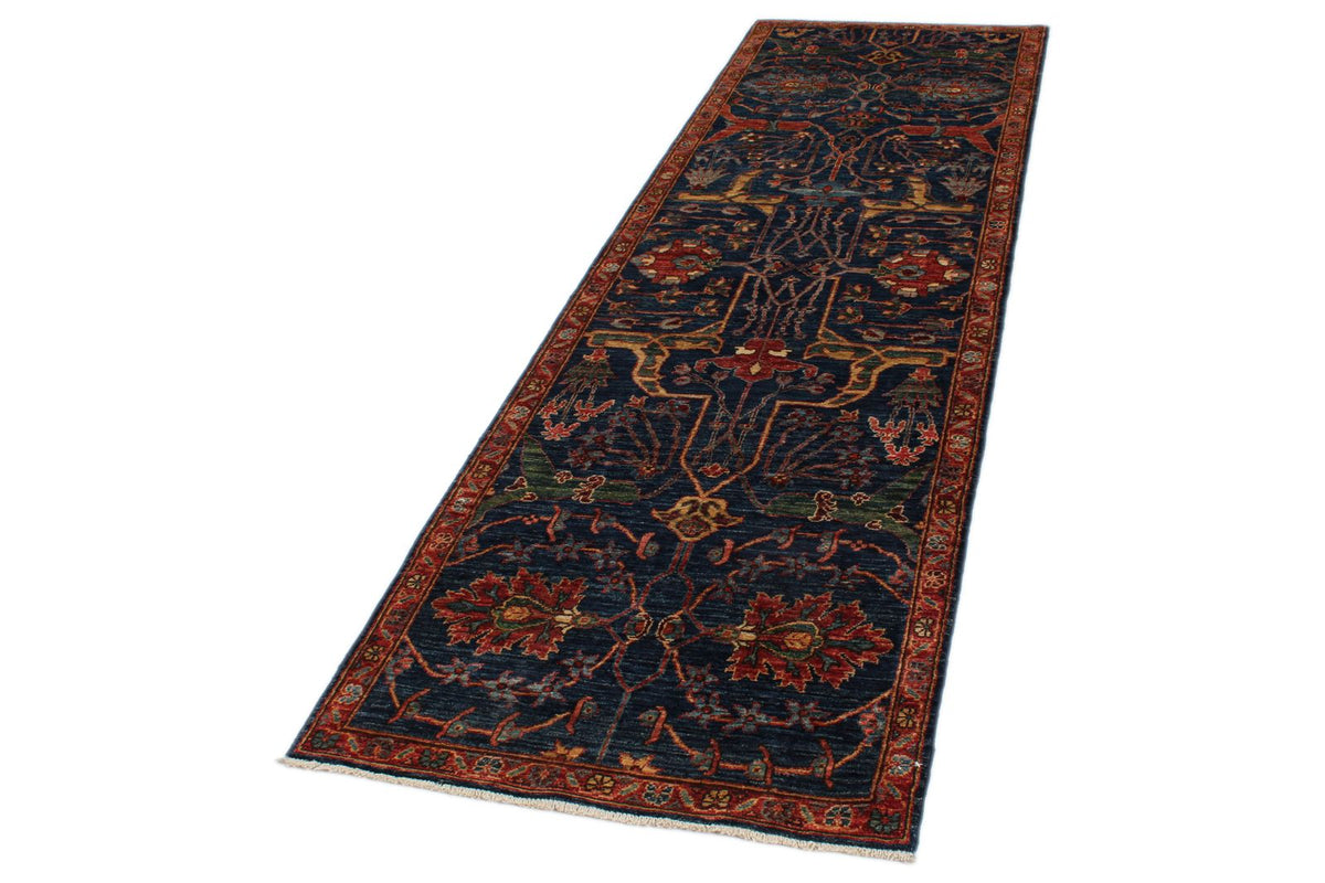 3x10 Navy and Rust Anatolian Traditional Runner