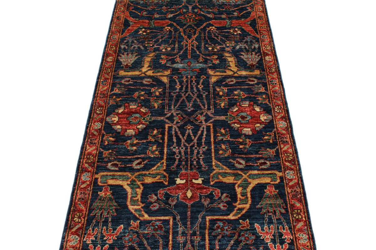 3x10 Navy and Rust Anatolian Traditional Runner
