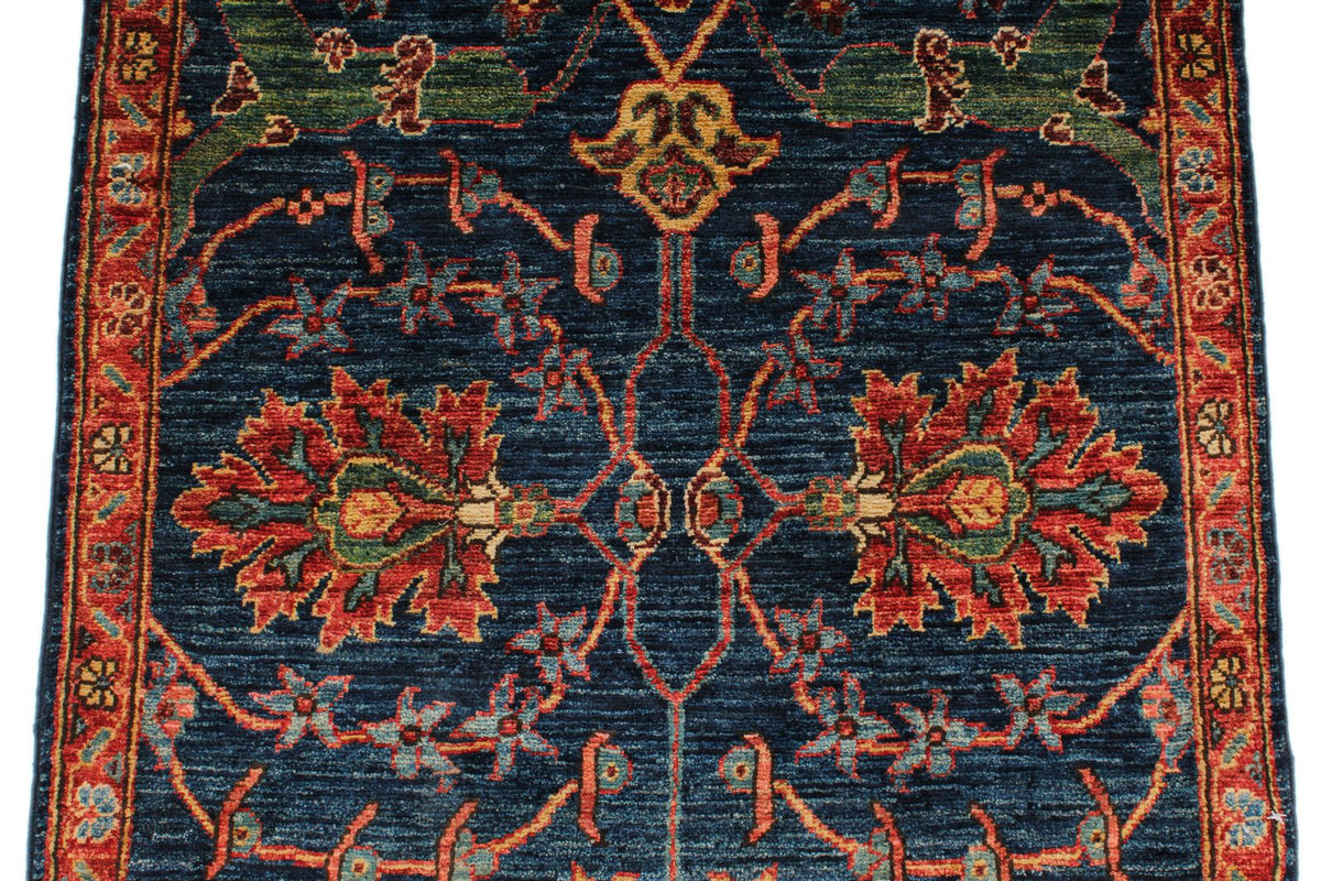 3x10 Navy and Rust Anatolian Traditional Runner