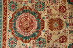 9x12 Camel and Turquoıse Turkish Tribal Rug