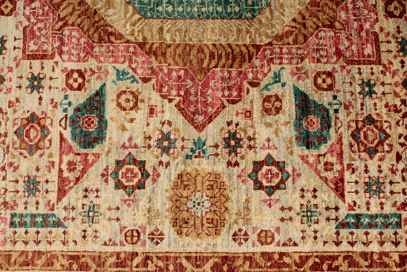 9x12 Camel and Turquoıse Turkish Tribal Rug