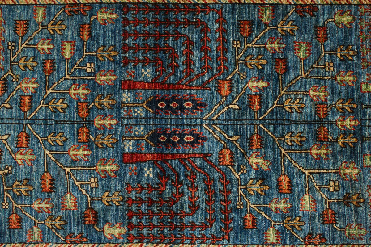 3x18 Navy and Multicolor Anatolian Traditional Runner