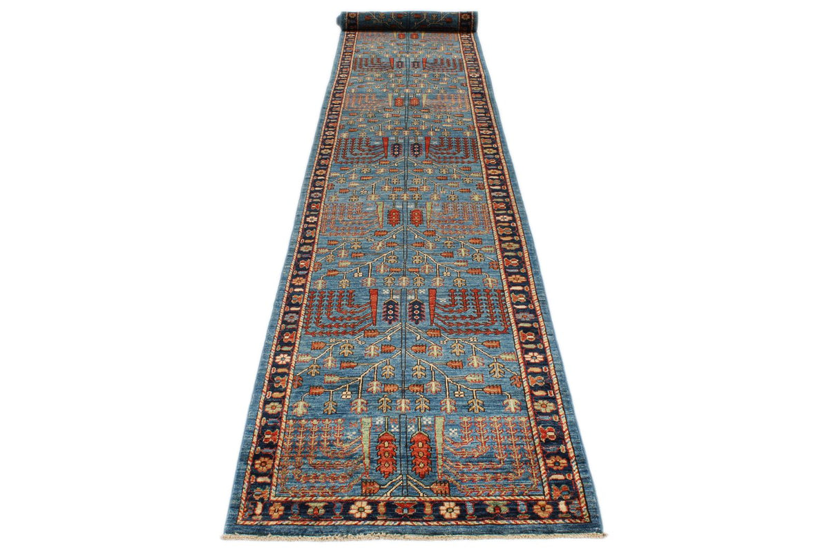 3x18 Navy and Multicolor Anatolian Traditional Runner
