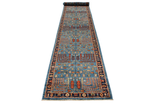3x18 Navy and Multicolor Anatolian Traditional Runner