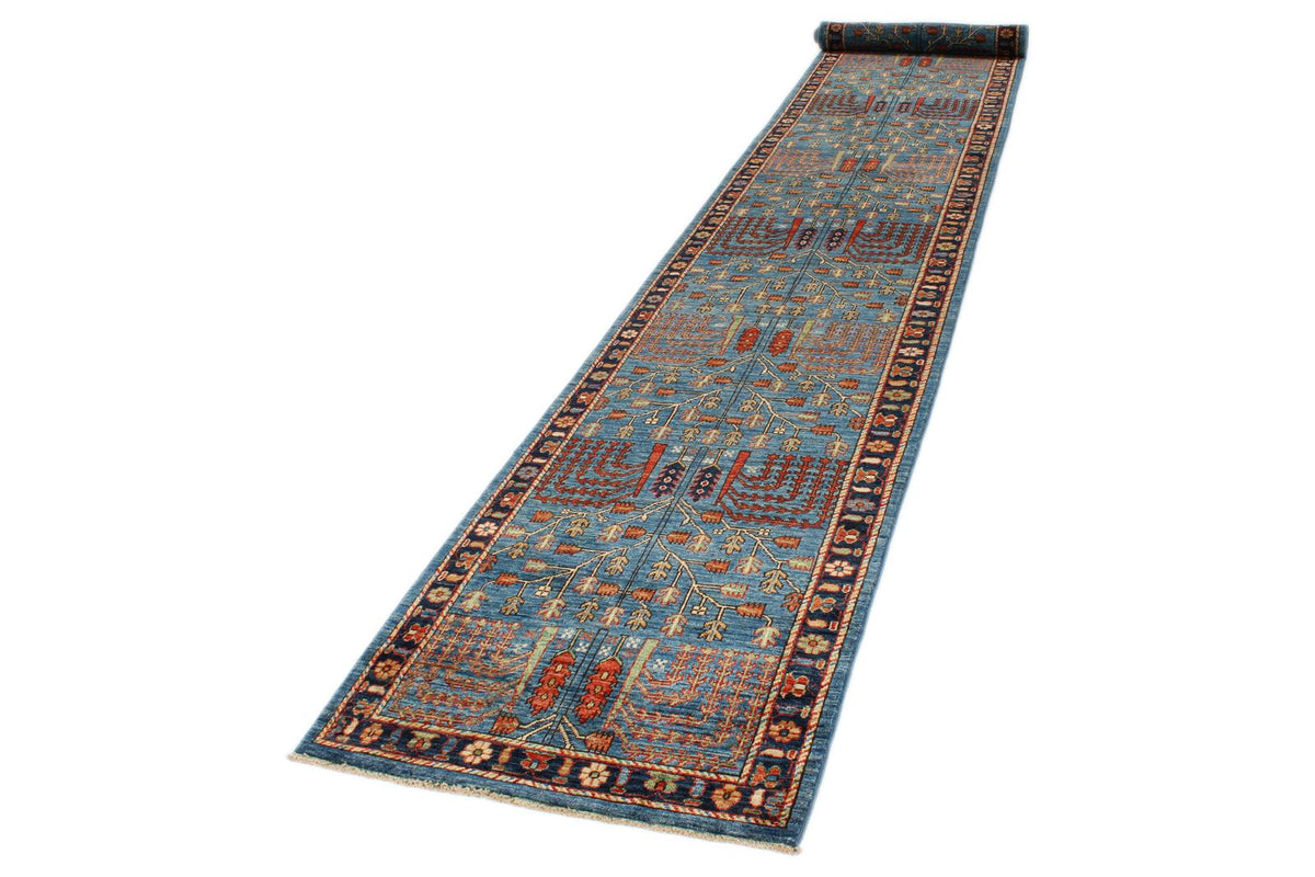 3x18 Navy and Multicolor Anatolian Traditional Runner